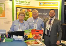 Bev, Roy and Grant Ferguson from Chantler Packaging promoting the PrimePro packaging (shelf life extender) and Enduropouch 1.6