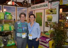 Joséphine Cuadras (right) with her colleage at Cuadraspania stand. The company based in Almeria, Spain, produces endive, lettuce and artichokes.