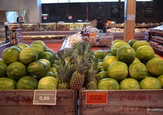 Pineapple on special and seedless watermelons