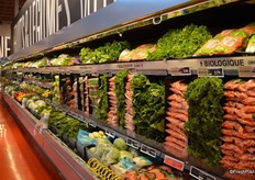 Overview of refrigerated section of the produce department