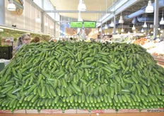 A wall of Lebanese cucumbers