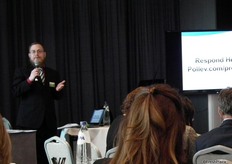 Ralph Pinkel from PMA explaining the attendee poll carried out during the event.