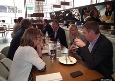 Visitors enjoy the networking lunch.