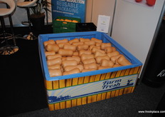 A crate of fresh butternut pumpkins on display at CHEP AU.