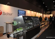The Schur Star Systems stand, this machine has a 3-5 minute changeover time, creative packaging shapes.