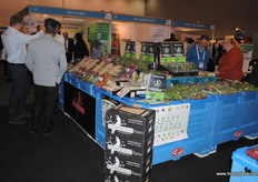 A central display of leafy greens.