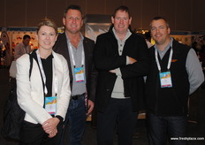 Jenny Mercer (WA Farm Direct), Bruce Bergmans (Fresh Express WA), Travis Innes (Fresh Express), Glen Egan (Fresh Express) catching up with Jenny Mercer from WA Farm Direct.