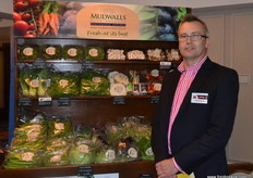 george beach at very impressive Mudwalls Farm stand on the balcony. Mudwells provides a quality brand for small retailers.