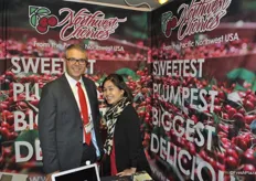 George Smith and Marizel Aguirre promoting NorthWest Cherries, which are on their way