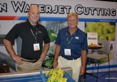 Jim MacKinnon and Skip Reynolds with KMT Waterjet Systems.