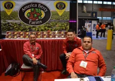 Tired after a long day at the show: Hector Velazquez, Freddy Jiminez and Adrian Mendez with America Berry Farms.