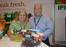 Table grape season is in full swing at Robinson Fresh. Pictured are Kristi Harris and Jim Dorcy.