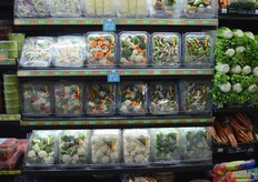 Pre-cut vegetables as a promotion for the 4th of July weekend.