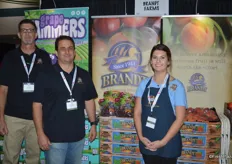 Dave Maddux, Michael Reimer and Erin Reimer with Brandt Farms. With its grape jammers, the company was a top-10 finalist for the new product awards.