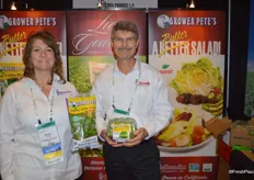 Renee Cooper and Pete Overgaag with Hollandia Produce, proudly showing Grower Pete's organic living watercress and butter lettuce.