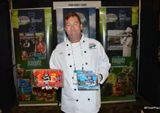 Scott Seddon with Pero Family Farms proudly shows his new mini sweet pepper snack rings as well as green bean snack snips.