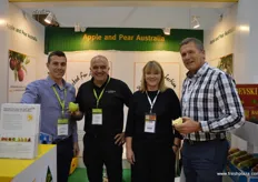 Johnny Radevski, Chris Georgopoulos, Olivia Tait and John Dollison at the Apple and Pear Australia stand.