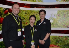 Mark Pay, Milli Wong and Karen Morrish at the spectacular Mr Apples stand.