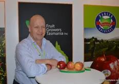 Phil Pyke doing a great job promoting Fruit Growers Tasmania.