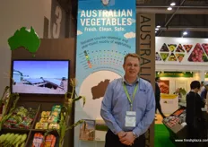 Kees Versteeg from Qualipac at the AusVeg stand promoting Australian vegetables.