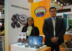 María Luisa González and Hector H. Silva Fabián Berries Paradise at the Mexico stand.