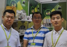 Ren Song, Pan Rhong Heng and Rhong Heng of Golden Farm. The company produces garlic and black garlic.