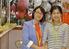 Jenny Guo and Echo Kong are welcoming clients to Jining Green Land International Trading Co., Ld.
