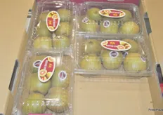 Chinese kiwis marketed by Hejian Zhongchong Agriculture Products Co., Ltd. The kiwis come from Sichuan province. On the photo are Li Shang and Yan Hai Jun.