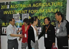 The team of the Australian Agriculture Investment Forum (AAIF) rearranging for the photo. Contrary to its name the AAIF focuses on liasing with companies from all countries worldwide that want to expand their presence on the Chinese market.