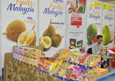 Colourful products on display at the Fruits of Malaysia booth.