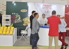 A gathering at the Mexican pavilion.