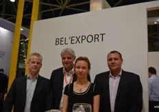 Bel'export specializes in Conference pears. Left Tim Pitteuils, Tony Derwael, Evelina Shamina and Vitaly Poplevin.