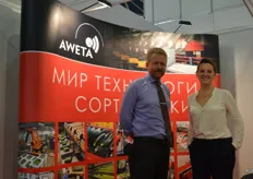 Sorting machine specialist Aweta: “Russia is becoming increasingly important, because the country is producing more and more itself”. Left Joop Korvezee and Marina Morozova.