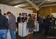 The staff are busy registering the flow of visitors to the show.