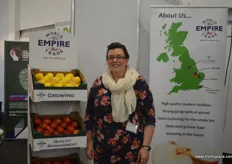 Hannah Surtees also from UniVeg, pictured here with some of the apples.