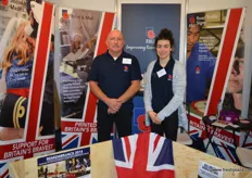 Tony Burt and Jessica Bundock at The Royal british Legion stand, the organisation as well as being a charity for the British armed forces also manufactures wooden bins for the fruit industry, they made 6000 so far this year.