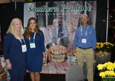 Brenda Oglesby, Madeline Massey and Ivan Willis with Southern Produce Distributors, Inc. proudly showing sweet potatoes.