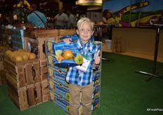 Stetson Lehman proudly shows a pouch bag of Percinnamons