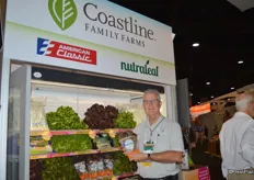 Mark McBride with Coastline Farms showing nutraleaf lettuce.