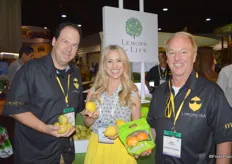 John Carter, Megan Roosevelt and John Chamberlain promoting Limoneira's Lemons for Life campaign.