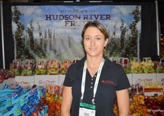 Alisha Albinder with Hudson River Fruit. As of next week, the company will ship Empire apples in Star Wars-themed bags.