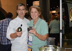 Chef Hugh Acheson and Jan DeLyser with the California Avocado Commission. The chef prepared some delicious avocado dishes.