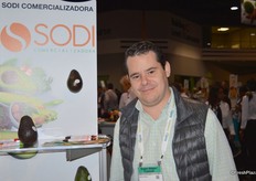 Santiago Morera promoting avocados at the Mexico Pavillion.