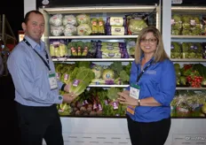 Justin Grossman and Diana McClean with Ocean Mist Farms, showing the company's organic segment that was launched in July.