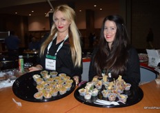 Alexandra Rose and Natalie King with Ruby Fresh, preparing recipes that include pomegranate arils.
