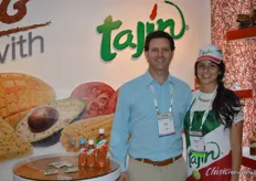 Cris Pye and Valentina Marin with Tajin, showing the possibilities of adding seasoning to fruit and vegetables.