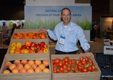 Gideon Feiner with Polymer Logistics proudly showing woodgrain crates.