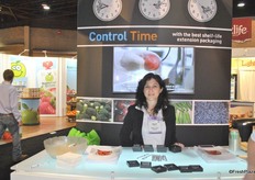 Deborah Meidan from Stepac, for the first time at the booth of their new investors