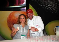 Emilia Belaunde from ProCitrus with chef Christian Bravo at the Peruvian stand.