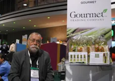 Jim House from Gourmet Grading Company, one of the many Mexican exhibitors. They focus in green asparagus.